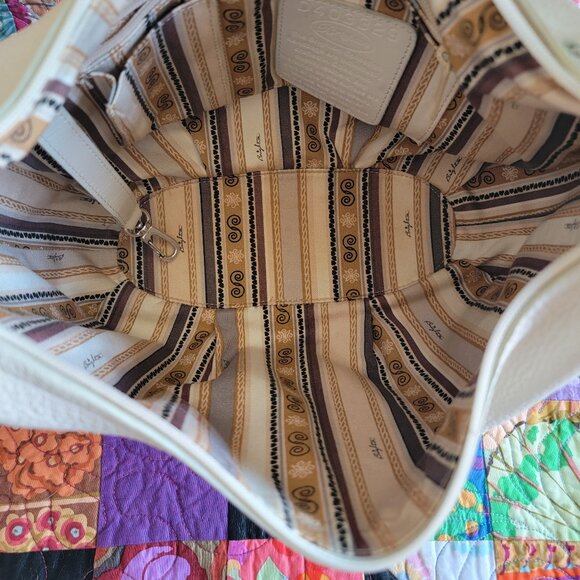 Brighton Masterpiece White Nikki Leather Shoulder Handbag with Hidden Pockets - Picture 5 of 10